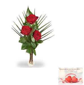 Vase garni : Roses rouges