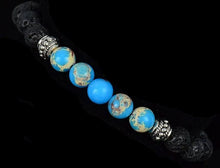 Charger l'image dans la galerie, Bracelet Tibétain en Pierre Naturelle Collection 5 Chakras supérieurs