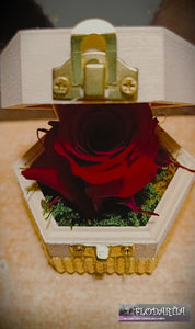 Boîte à fleurs avec rose éternelle