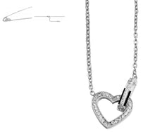 Charger l&#39;image dans la galerie, Collier avec pendentif coeur avec anneau en strass