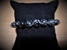 Charger l&#39;image dans la galerie, Bracelet avec pierres semi-précieuses: L’Obsidienne Mouchetée