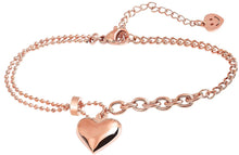 Charger l&#39;image dans la galerie, Bracelet chaîne en acier inoxydable avec pendentif coeur
