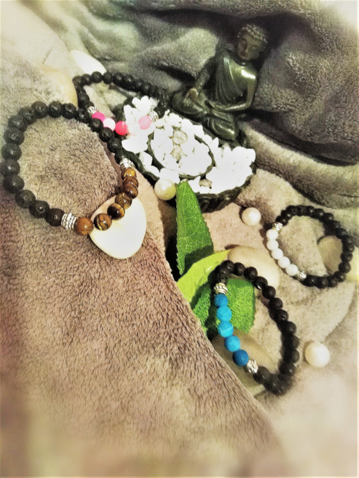 Bracelet Tibétain en Pierre Naturelle Collection 5 Chakras supérieurs