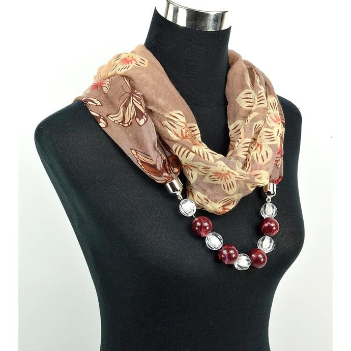 Foulard bijoux brun