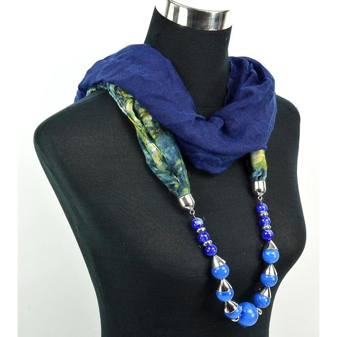 Foulard bijoux bleu