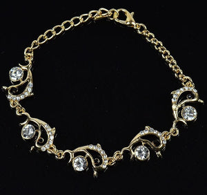 Bracelet métal dauphin Gold/Silver Color serti de Strass Zyrconium