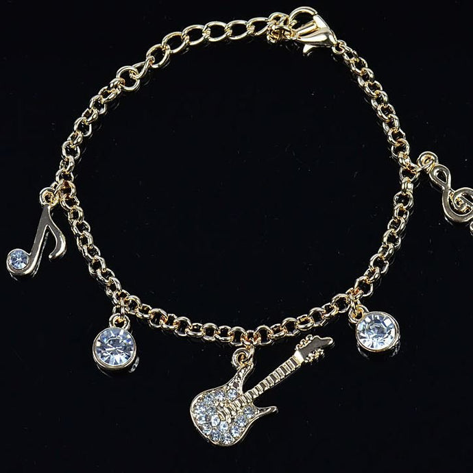 Bracelet métal Gold/Silver Color serti de Strass Zyrconium