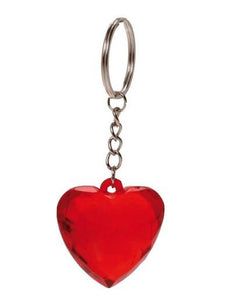 Porte-clé coeur rouge transparent saint-valentin