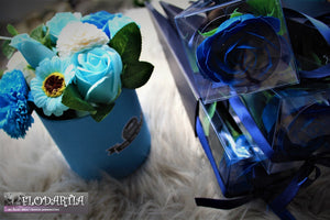 Flowerbox en savon bleu