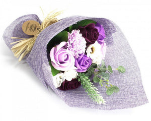 FLOWER : bouquet de fleurs en savon dans un joli emballage de tulle