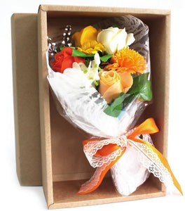 Bouquet de fleurs en savon dans sa box