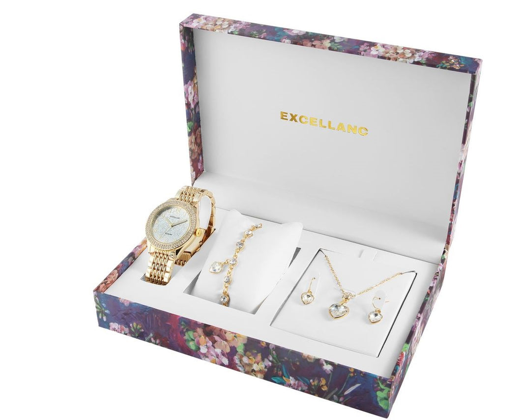 Coffret bijoux : parure montre, collier , bracelet et boucles d'oreille