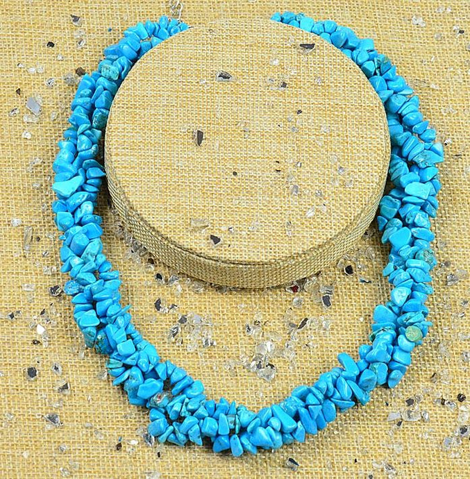 Collier Triple Rang en Pierres semi-précieuses 