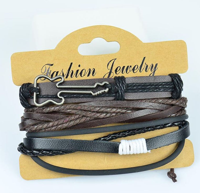 Set de 4 Bracelets en Cuir pour Homme 
