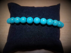 Bracelet de pierres semi-précieuses : Howlite bleue turquoise