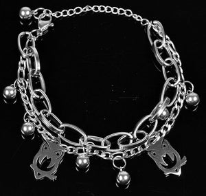 Bracelet multirang Charms "Hibou" en Acier Inoxydable