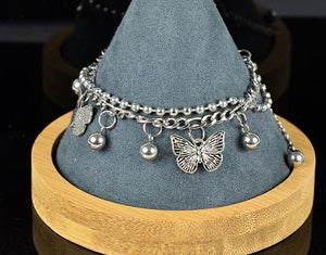 Bracelet multirang Charms "Papillon" en Acier Inoxydable