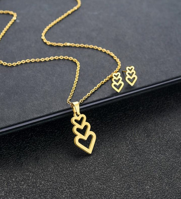 Parure collier et BO en acier Inoxydable  