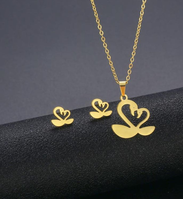 Parure collier et BO en acier Inoxydable  